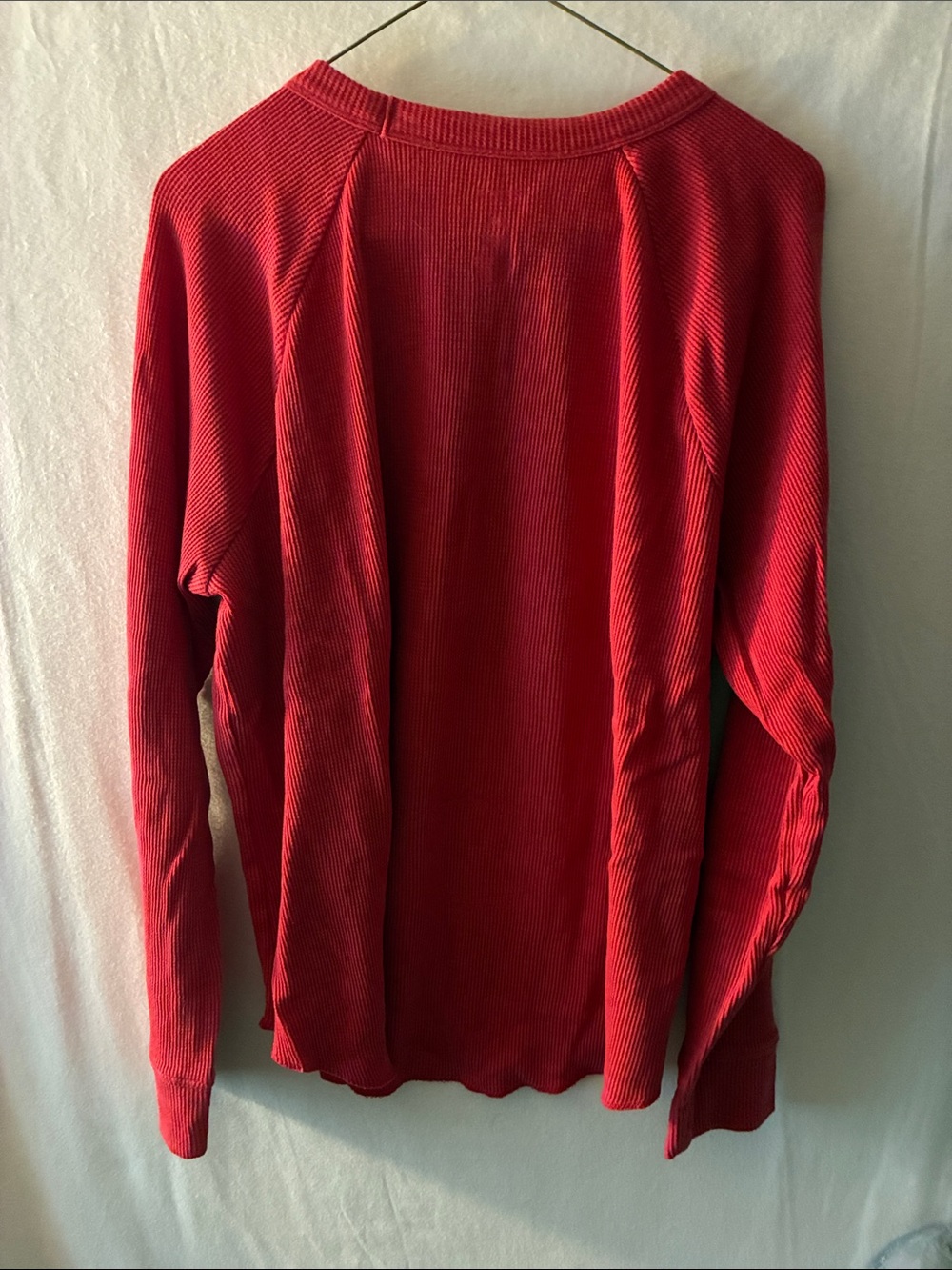 Red Ribbed Long Sleeve Top - Picture 3 of 3